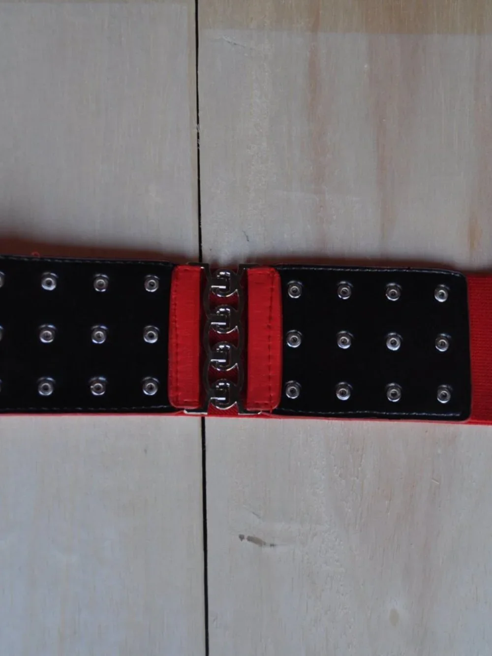 Women's Belt High Waist Wide Red and Black Elastic Punk Style belt lot of 2